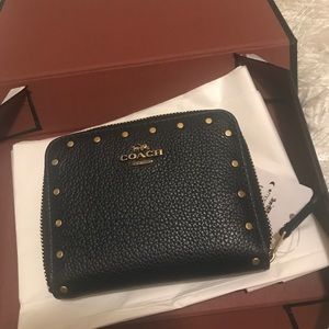 Mini studded coach wallet